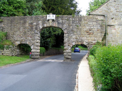 Archway built into the wall over the road