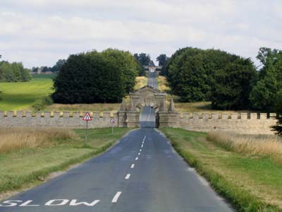 Approaching the outer walls of Castle Howard