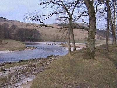 Initial view of the River Wharfe after leaving the lane