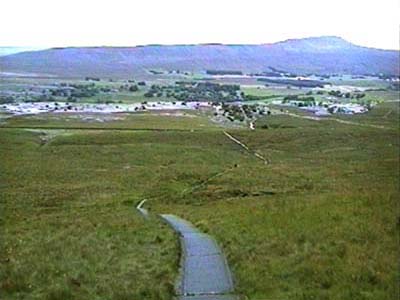 Looking back down the boards and across to Whernside