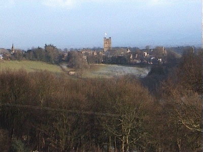 View back across to Richmond Castle