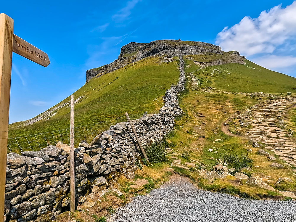 First set of steep steps up to Pen-y-ghent summit