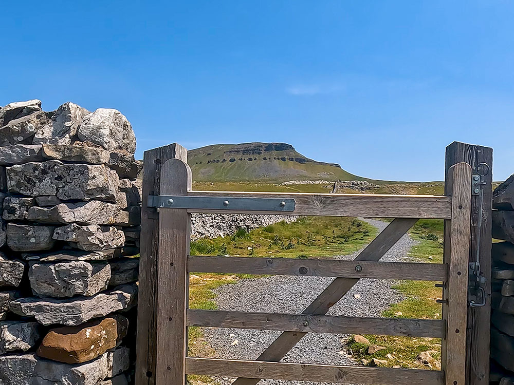 Gate on the path to Pen-y-ghent up from Brackenbottom