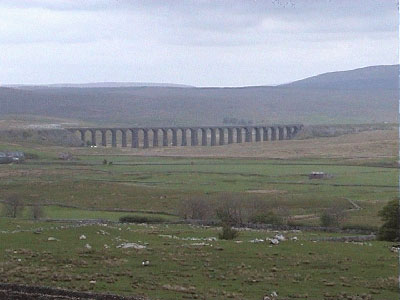 View of the Ribblehead Viaduct from the lane