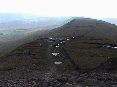 Looking back along the wall from High Pike