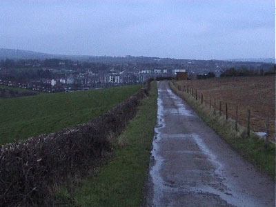 View back down the lane towards Whitby