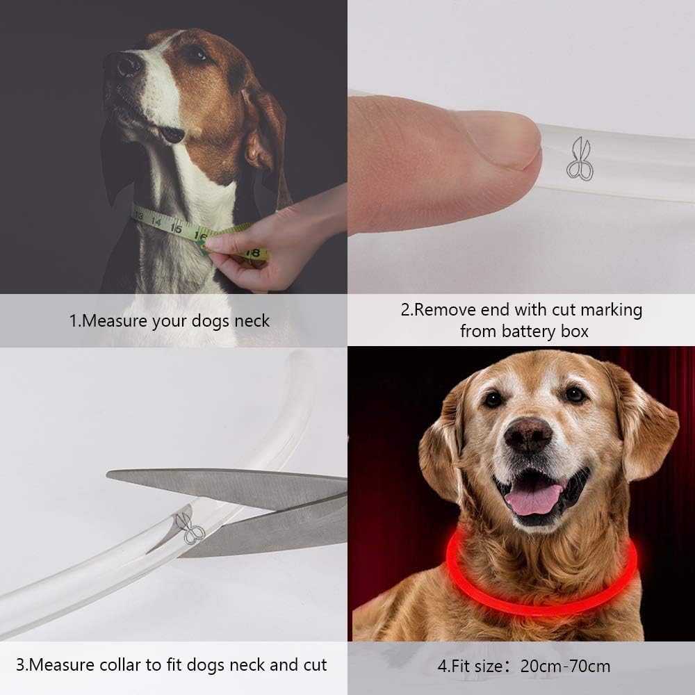 LED Glow Light Dog Collar - features