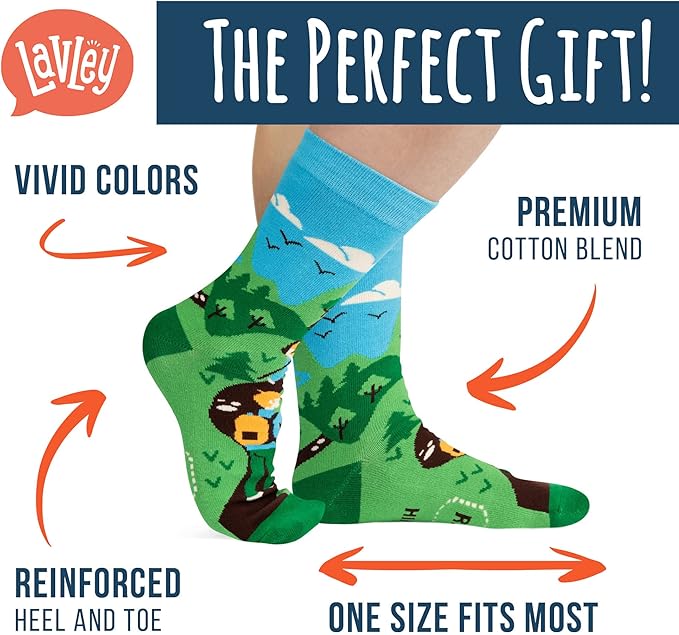 Novelty – 'I'd rather be hiking' socks - side