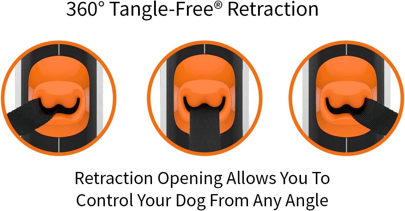 TUG 360° Tangle-Free Retractable Dog Lead - features