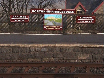 Sign on the railway platform