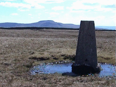 Triangulation point on Gragareth with Ingleborough in the background