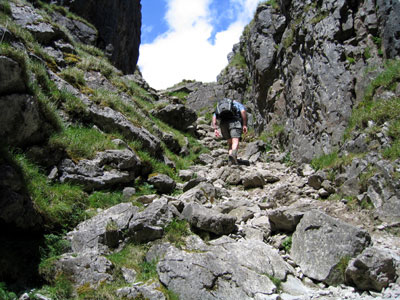 Climbing away from Gordale Scar