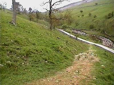 View of path leading to the caves