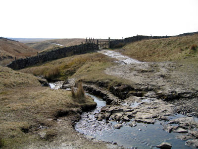 Path crossing the stream