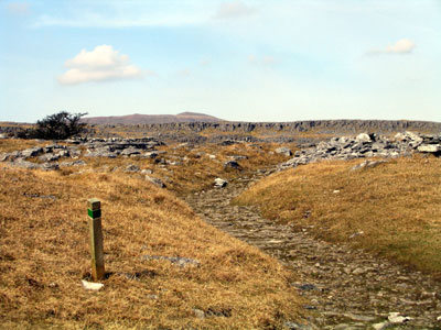 Path winding its way through the way markers