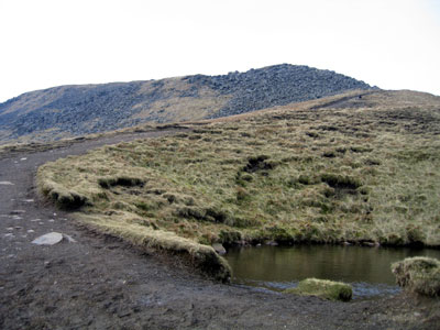 Very small tarn before final steep climb