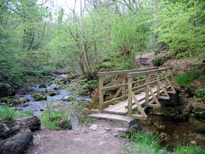 Looking back across the footbridge