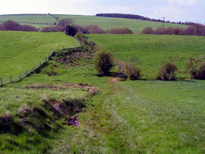 Heading right off the track after Foss Farm to head towards Leas Head Farm