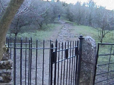 The kissing gate leading up on to the Scar