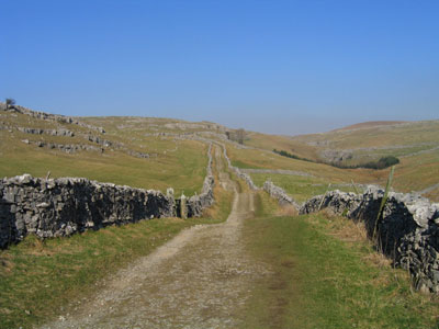 The walled Horton Scar Lane