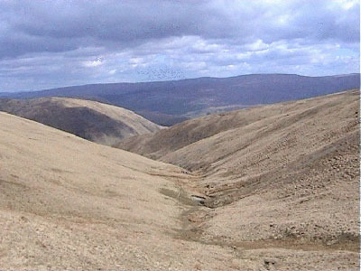 View down from where the path turns right to Calf