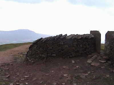 The view across to Ingleborough from the summit