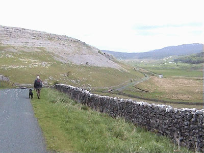 The start of the walk, with the track off to the right down below