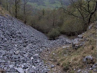 Path downwards by the scree