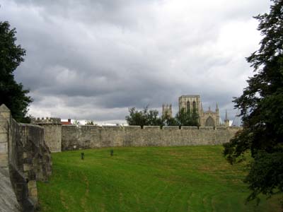 Looking back at the Minster from near to St. Cuthbert's Church