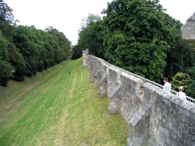 Looking along the wall past Bootham Bar